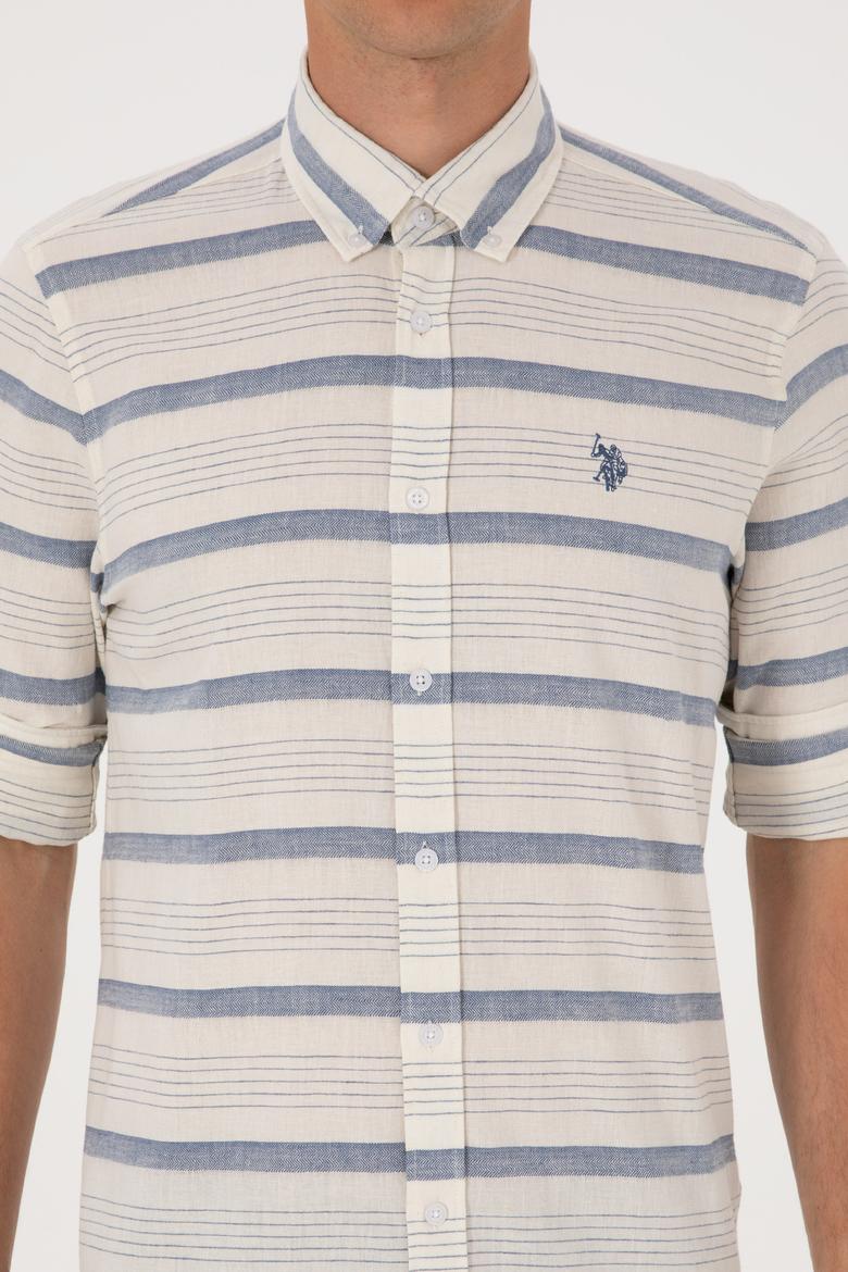 Erkek İndigo Uzun Kollu Gömlek - 50300198008