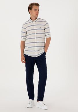 Erkek İndigo Uzun Kollu Gömlek - 50300198008