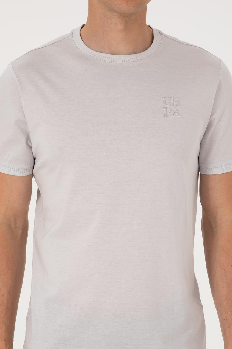 Erkek Regular Fit Açık Gri Bisiklet Yaka Tişört - 50300815007