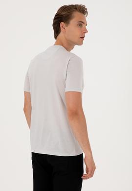 Erkek Regular Fit Açık Gri Bisiklet Yaka Tişört - 50300815007