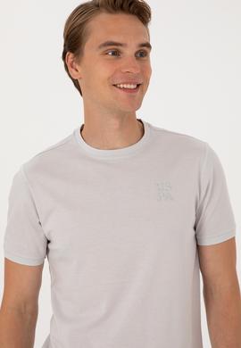 Erkek Regular Fit Açık Gri Bisiklet Yaka Tişört - 50300815007