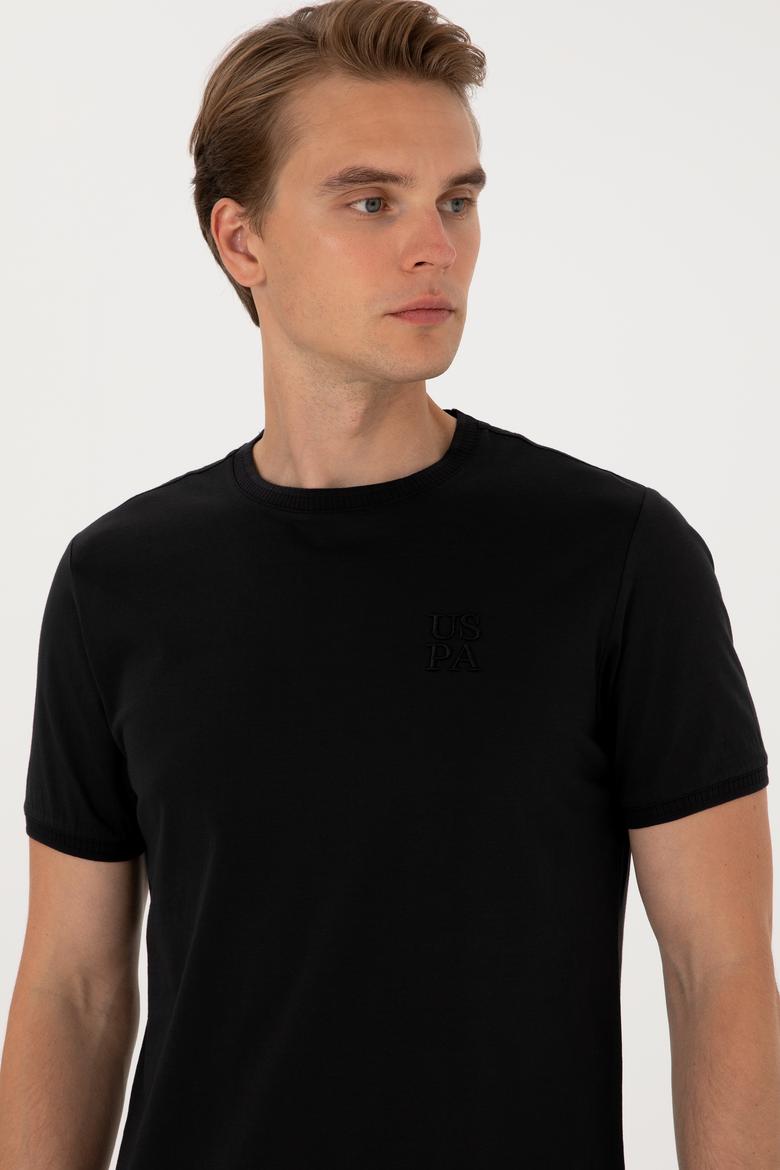 Erkek Regular Fit Siyah Bisiklet Yaka Tişört - 50300815026