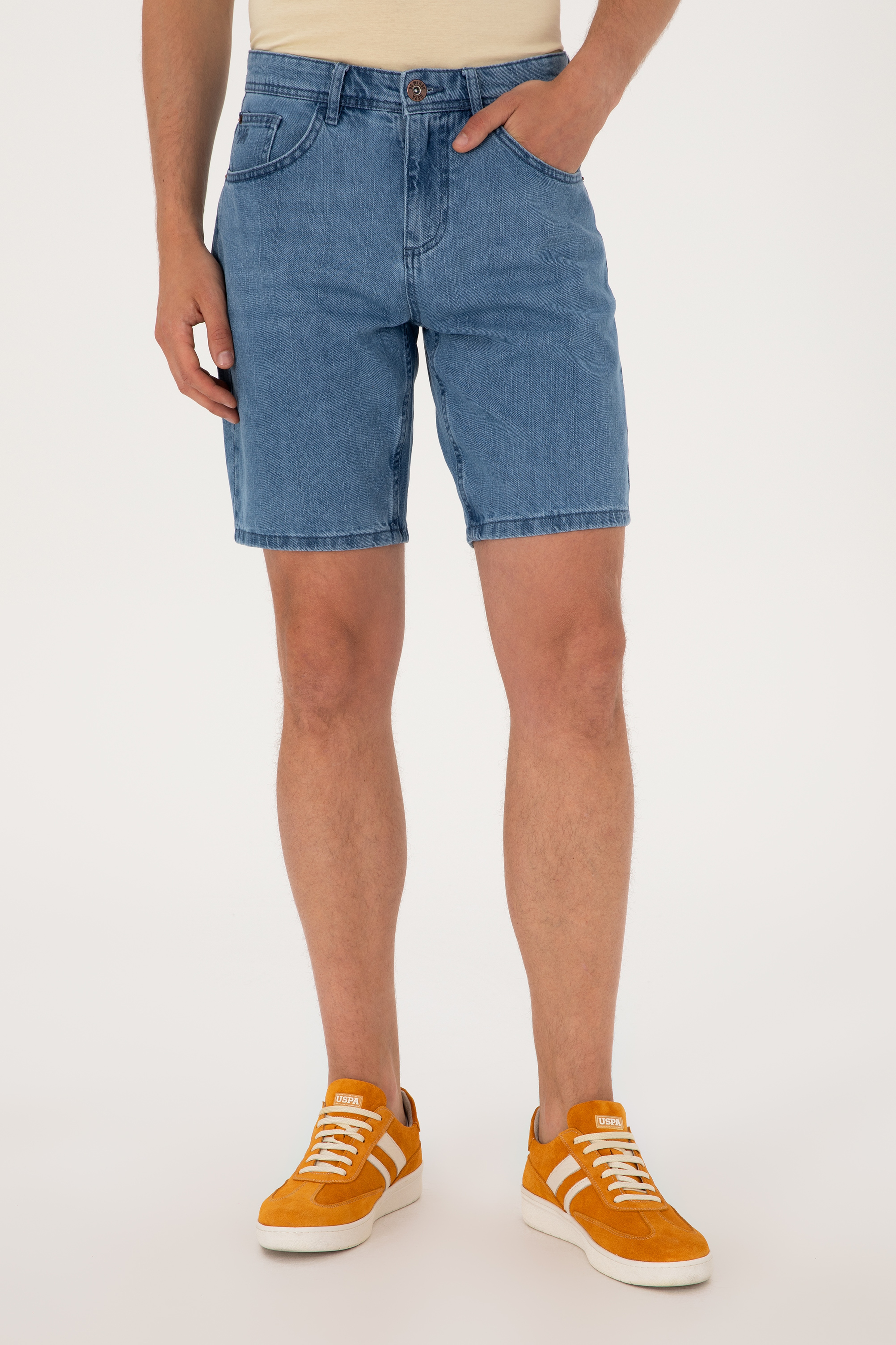 Erkek Mavi Jean Şort
