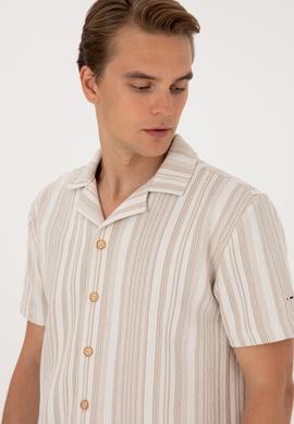 Erkek Bej Örme Gömlek - 50306895011