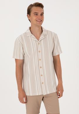 Erkek Bej Örme Gömlek - 50306895011