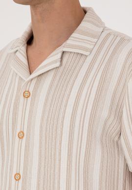 Erkek Bej Örme Gömlek - 50306895011