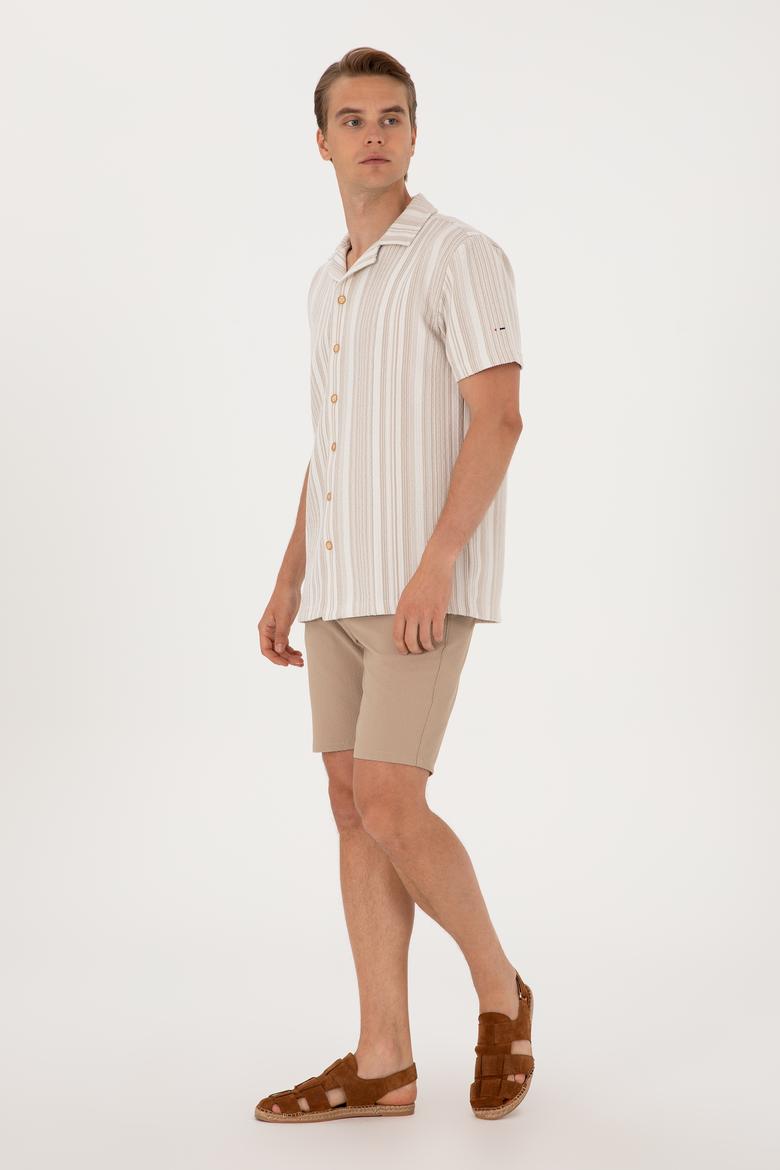 Erkek Bej Örme Gömlek - 50306895011