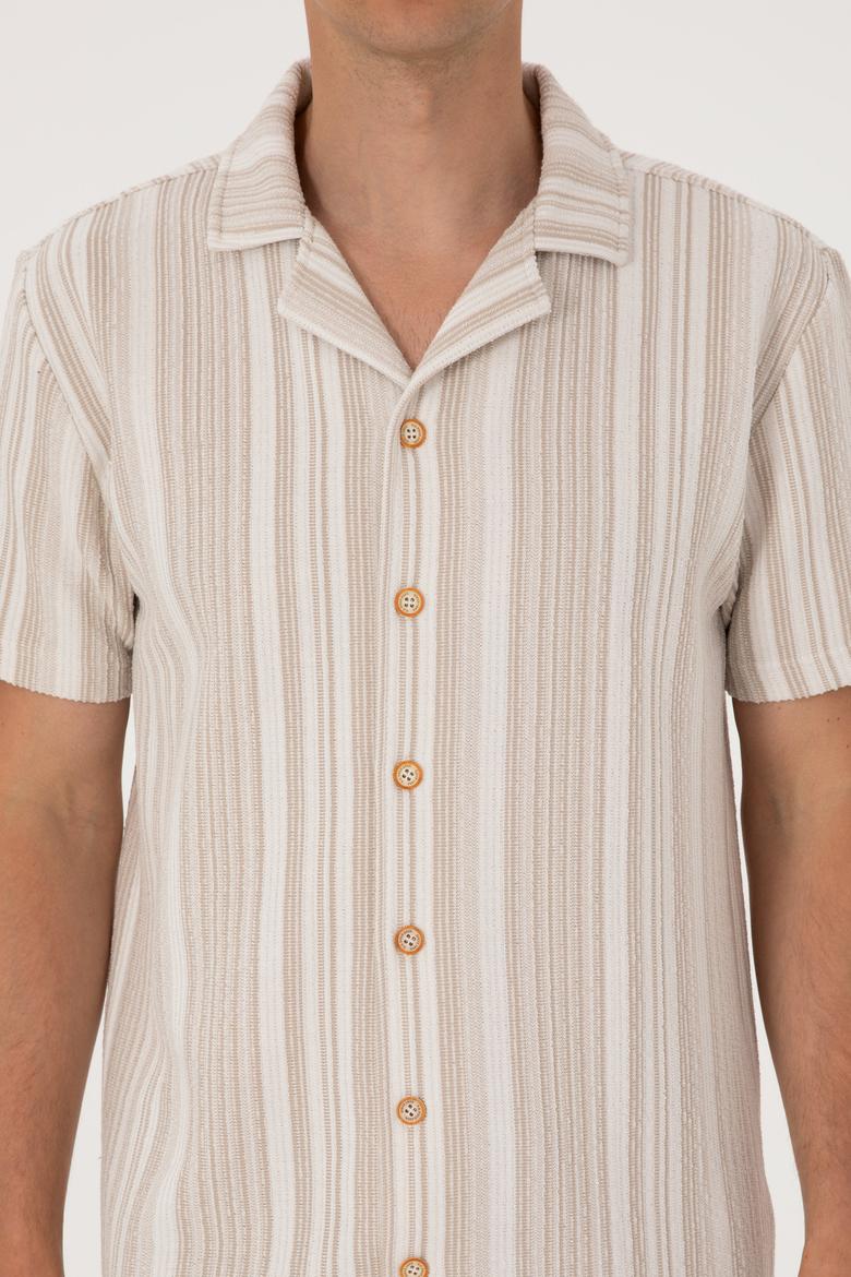 Erkek Bej Örme Gömlek - 50306895011