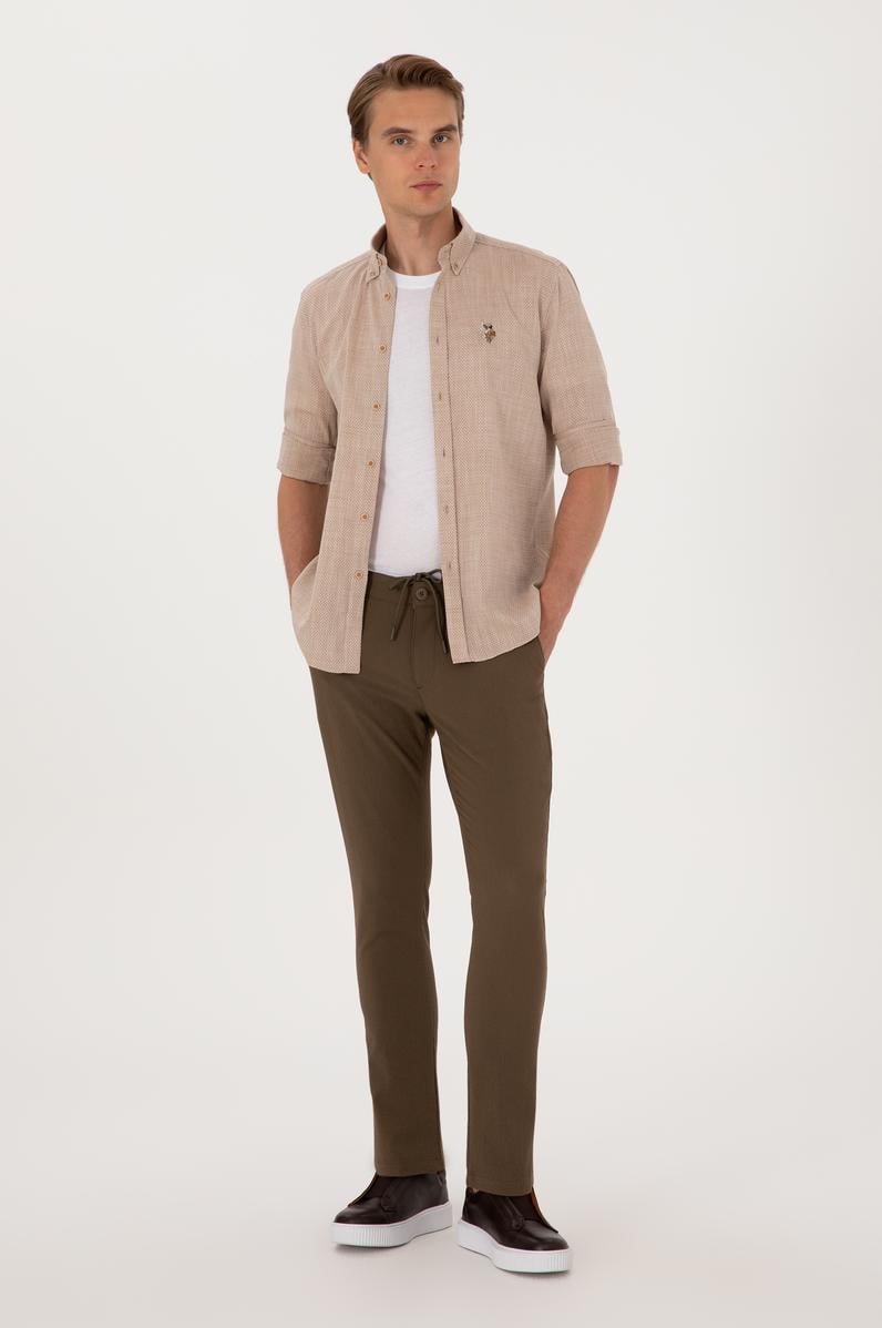 Erkek Vizon Kanvas Pantolon