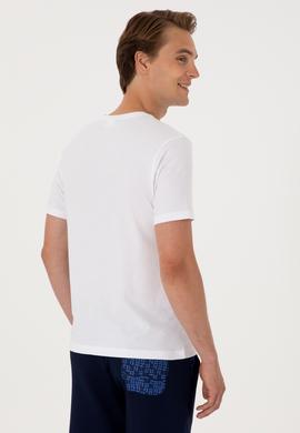 Erkek Regular Fit Bisiklet Yaka Beyaz Tişört - 50300261019