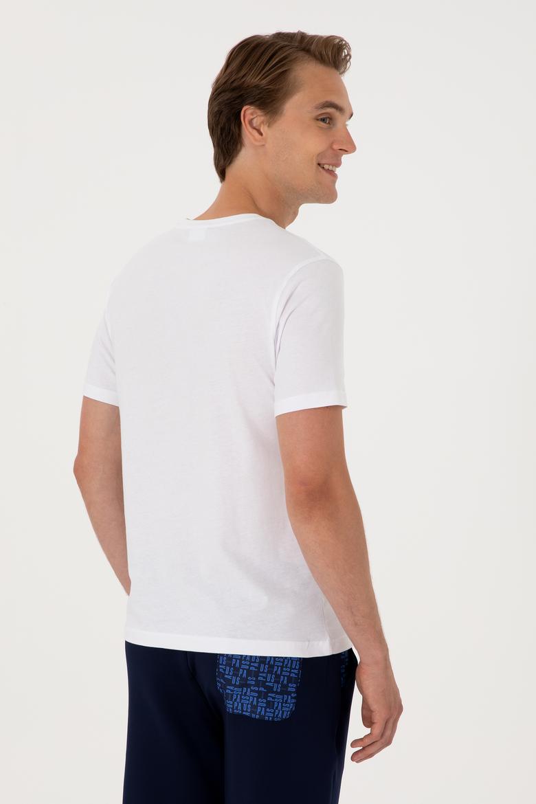 Erkek Regular Fit Bisiklet Yaka Beyaz Tişört - 50300261019