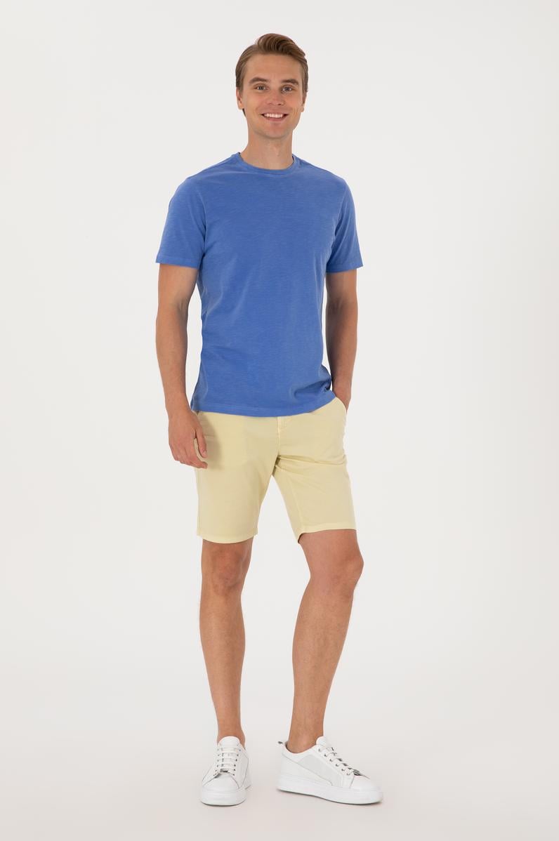 Erkek Açık Haki Dokuma Şort