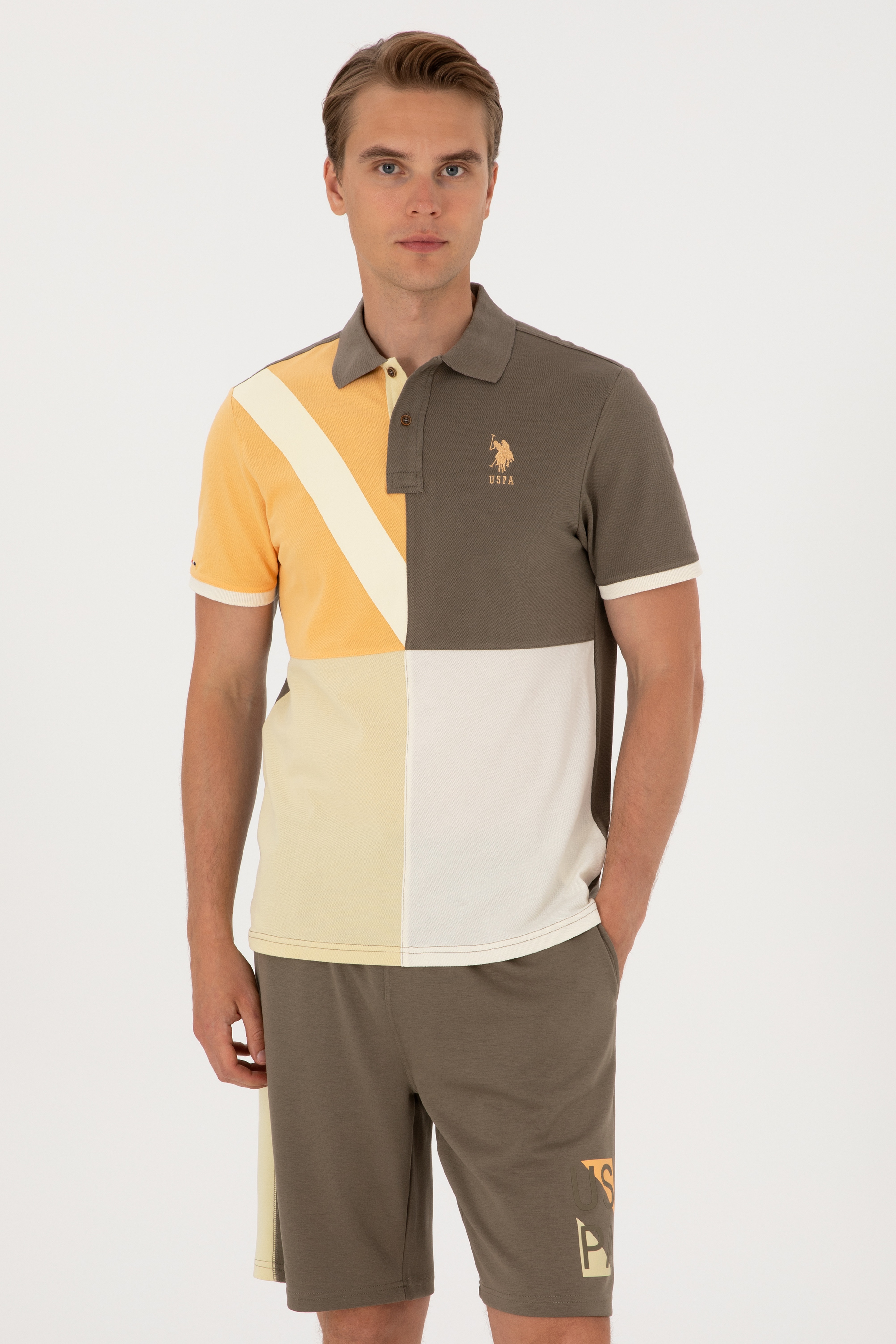 Erkek Regular Fit Vizon Polo Yaka Tişört - Image 1