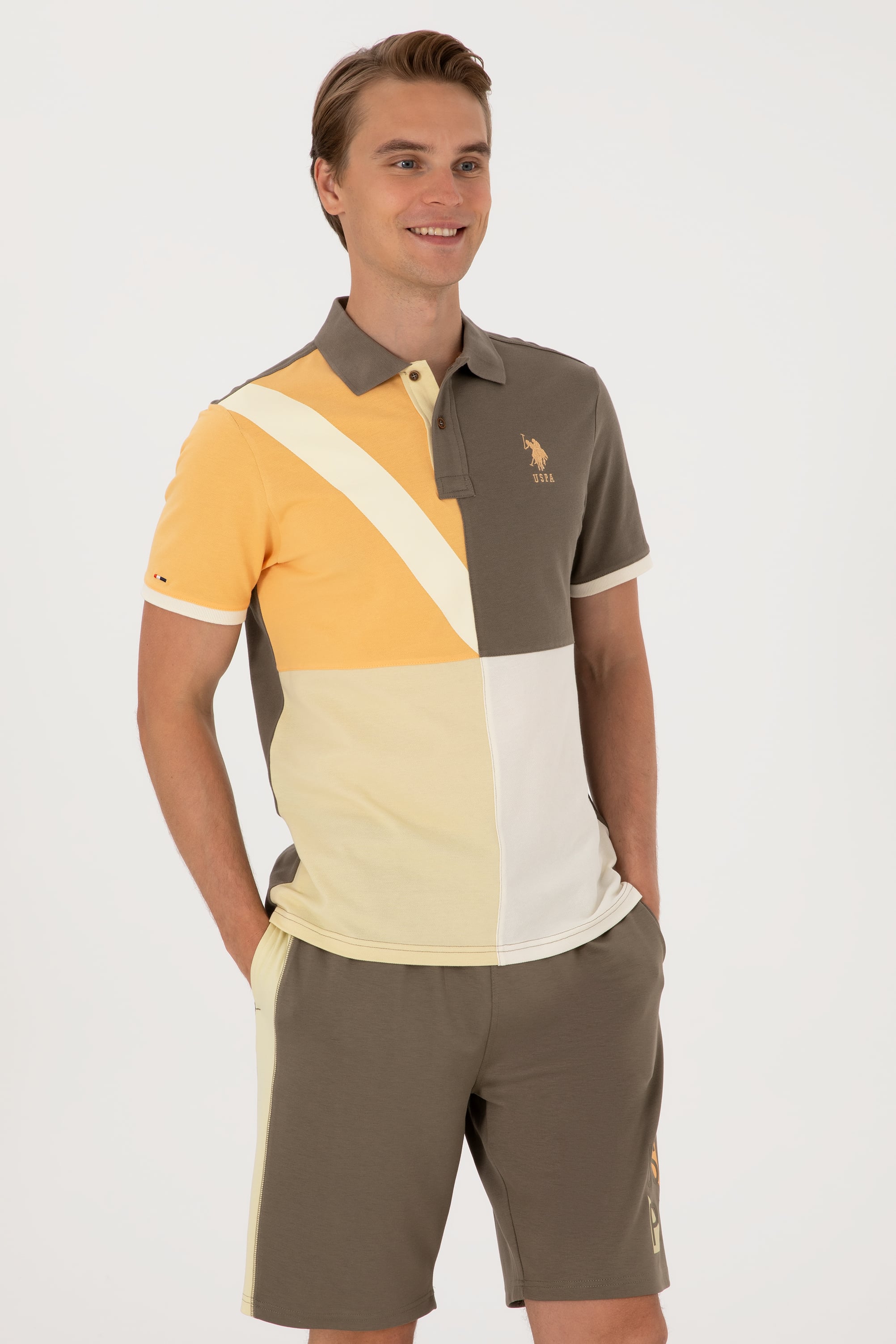 Erkek Regular Fit Vizon Polo Yaka Tişört - Image 3