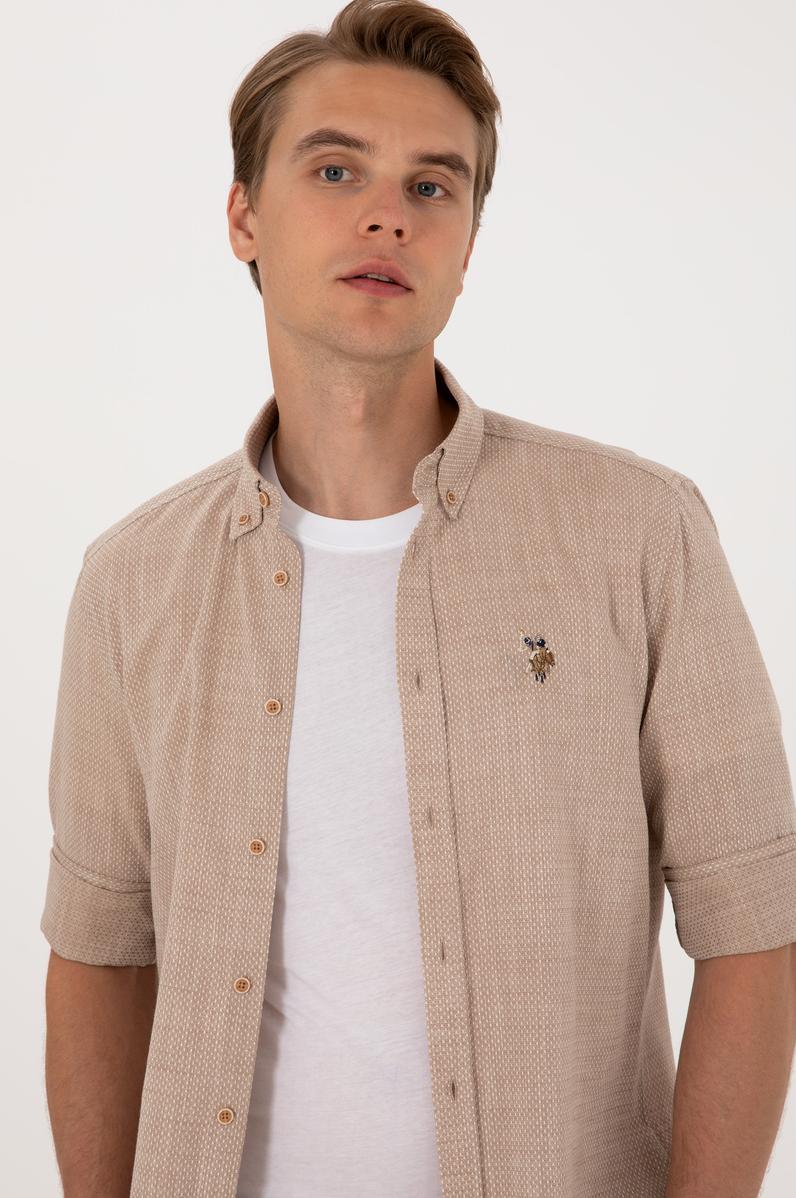 Erkek Camel Uzun Kollu Gömlek