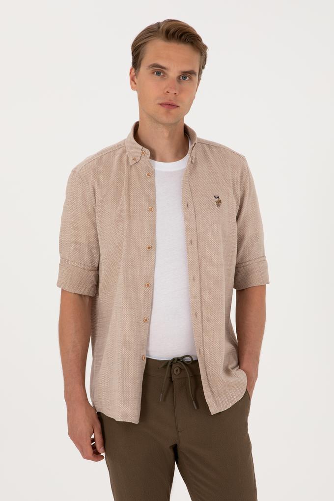 Erkek Camel Uzun Kollu Gömlek