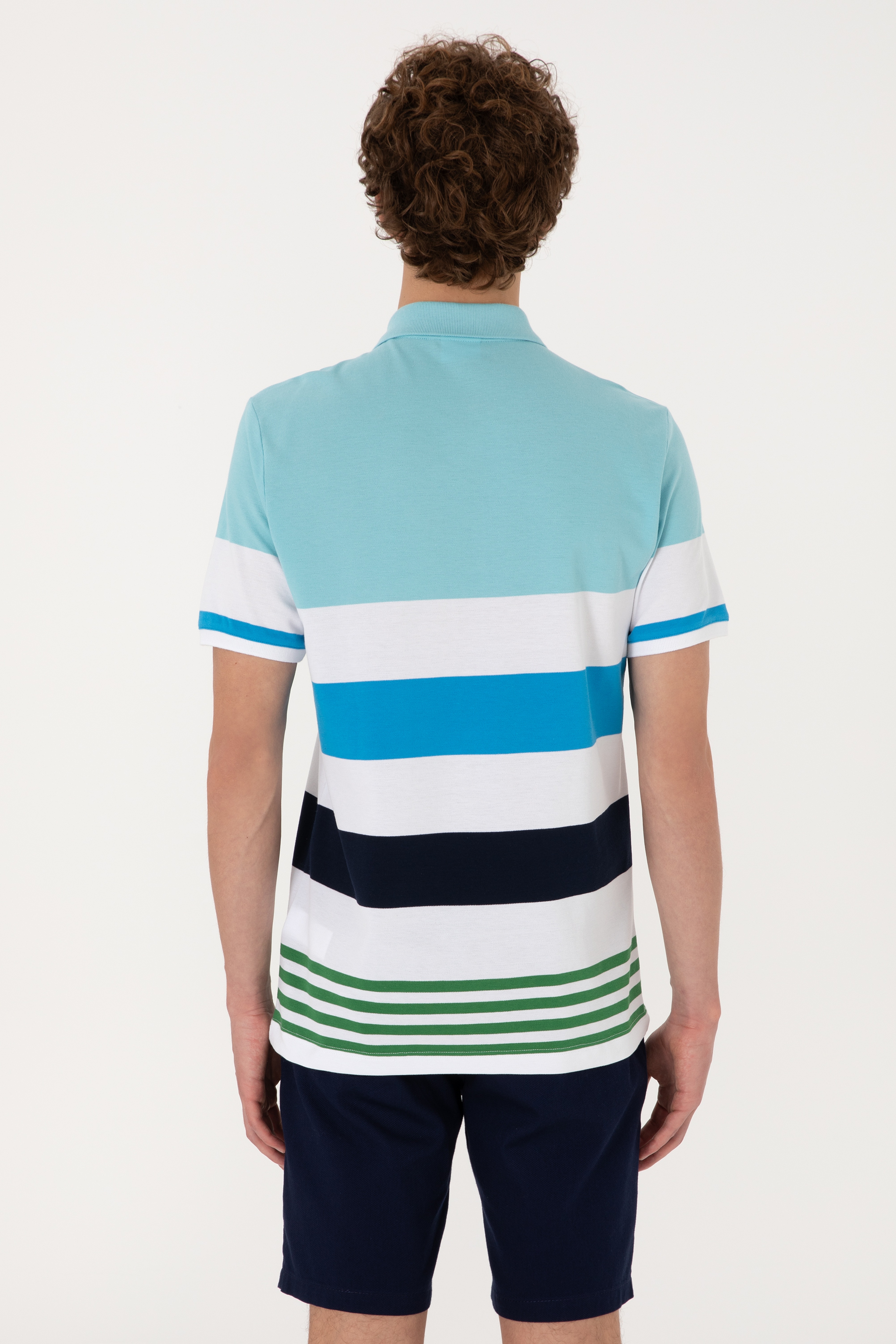 Erkek Regular Fit Aqua Polo Yaka Tişört - Image 5