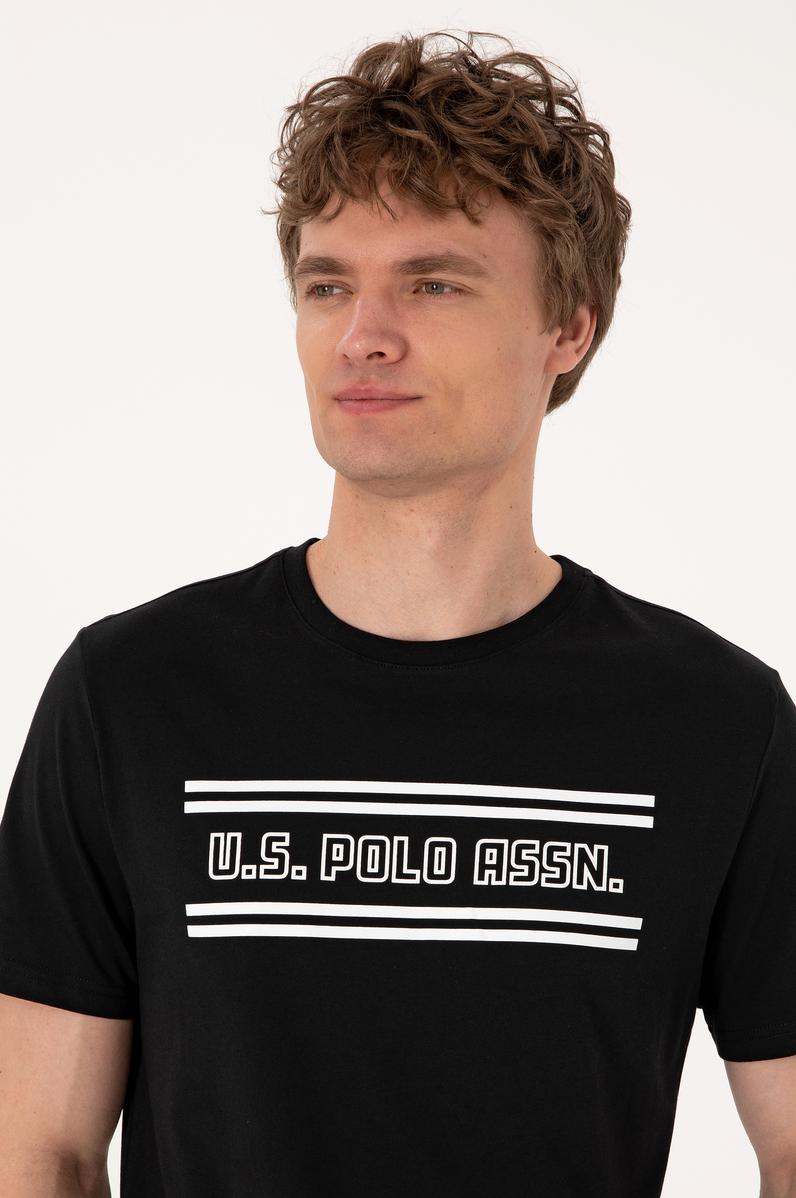 Erkek Regular Fit Siyah Bisiklet Yaka Tişört