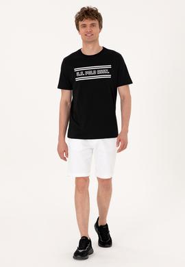 Erkek Regular Fit Siyah Bisiklet Yaka Tişört - 50306907022