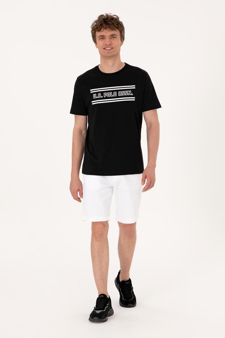 Erkek Regular Fit Siyah Bisiklet Yaka Tişört - 50306907022