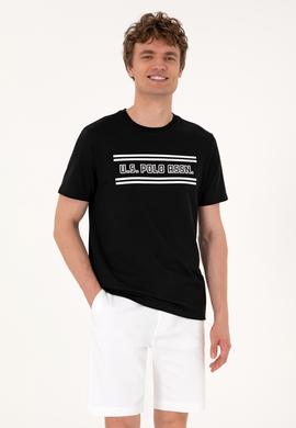 Erkek Regular Fit Siyah Bisiklet Yaka Tişört - 50306907022