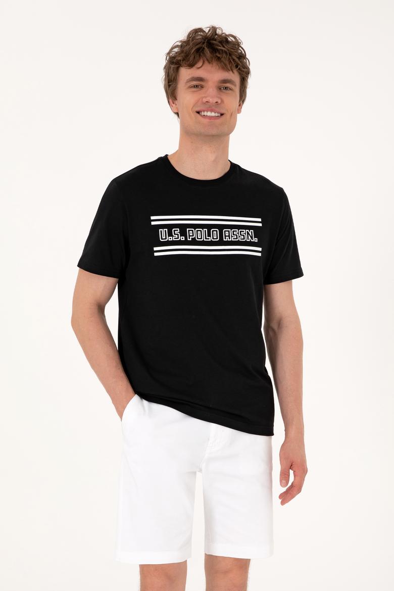 Erkek Regular Fit Siyah Bisiklet Yaka Tişört - 50306907022