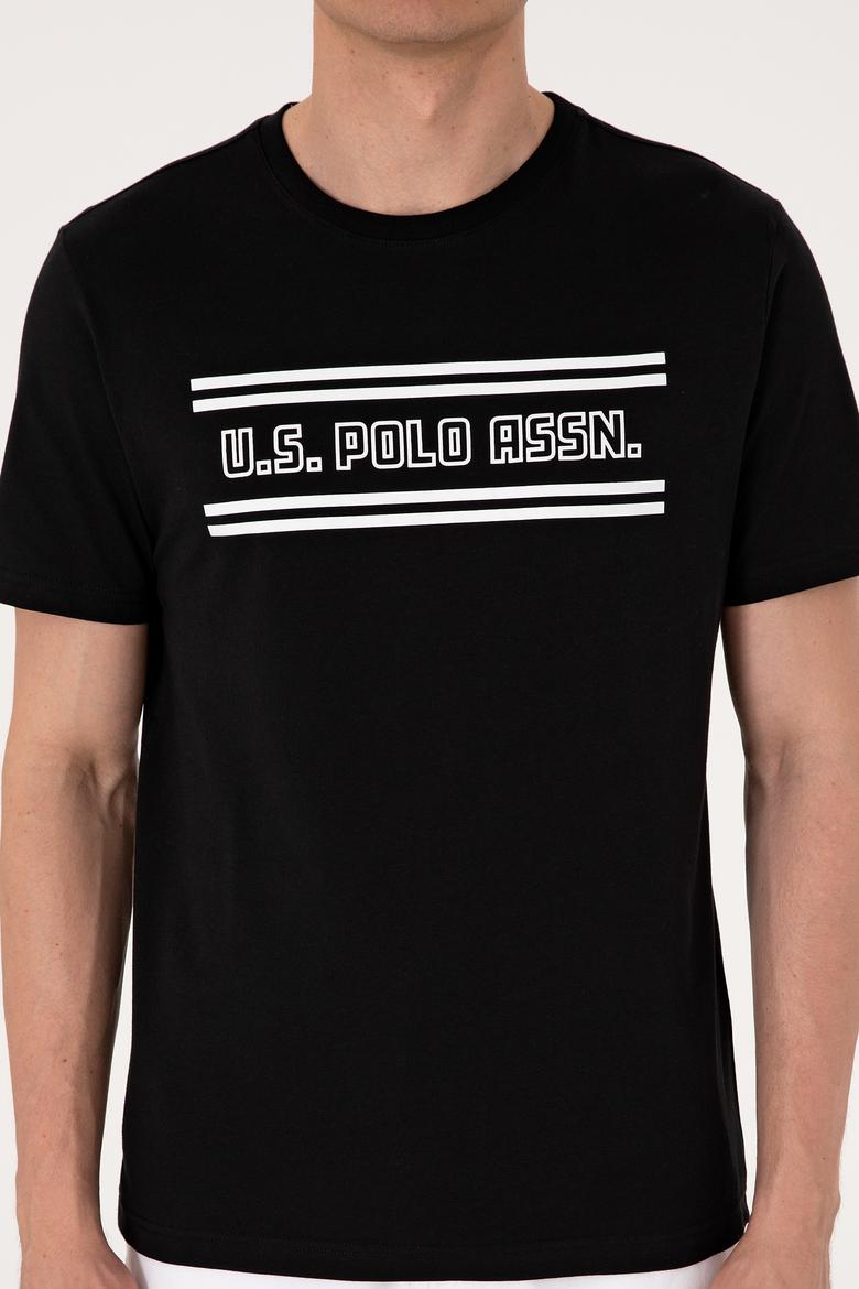 Erkek Regular Fit Siyah Bisiklet Yaka Tişört - 50306907022