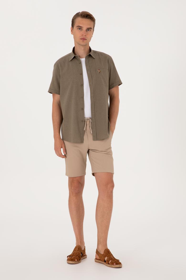 Erkek Vizon Kısa Kollu Gömlek - 50297896041