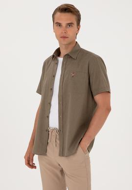 Erkek Vizon Kısa Kollu Gömlek - 50297896041