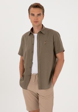 Erkek Vizon Kısa Kollu Gömlek - 50297896041