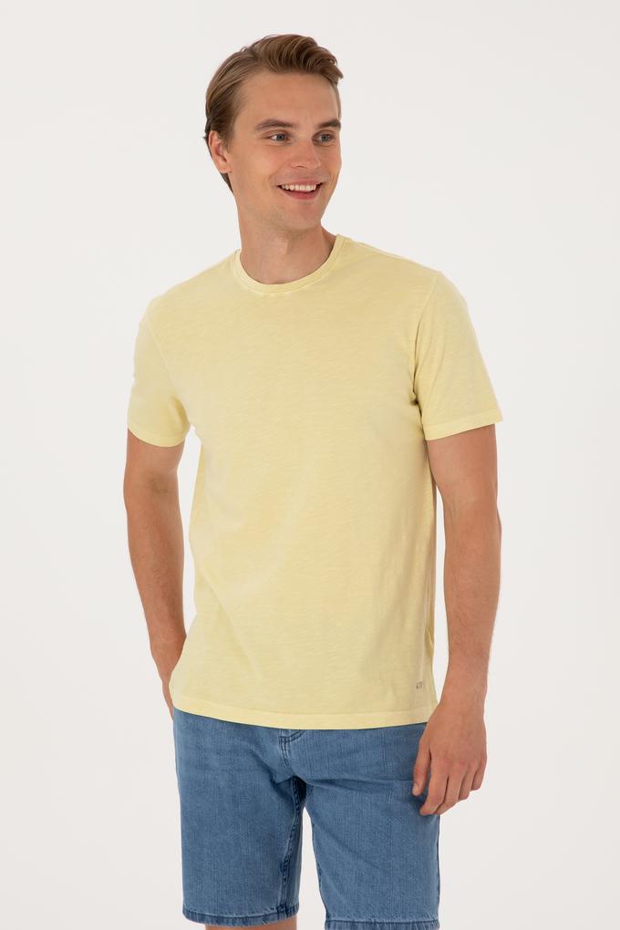 Erkek Açık Haki Basic Tişört