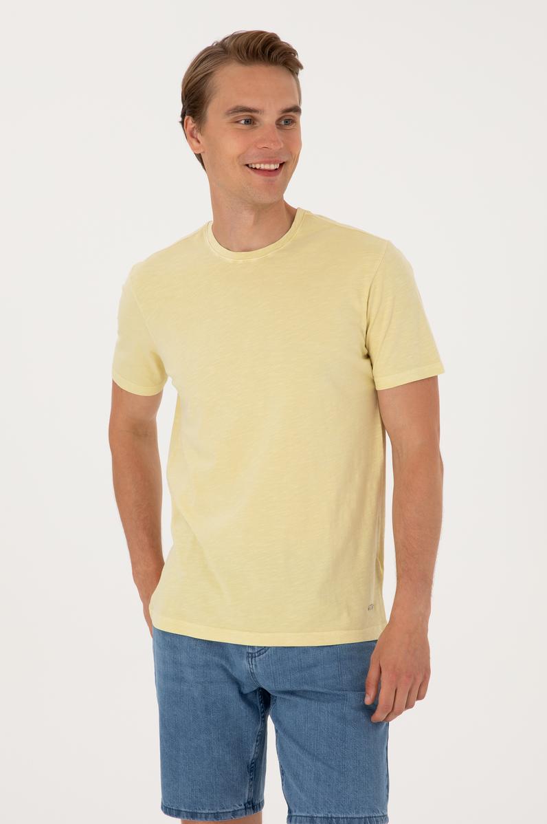 Erkek Açık Haki Basic Tişört