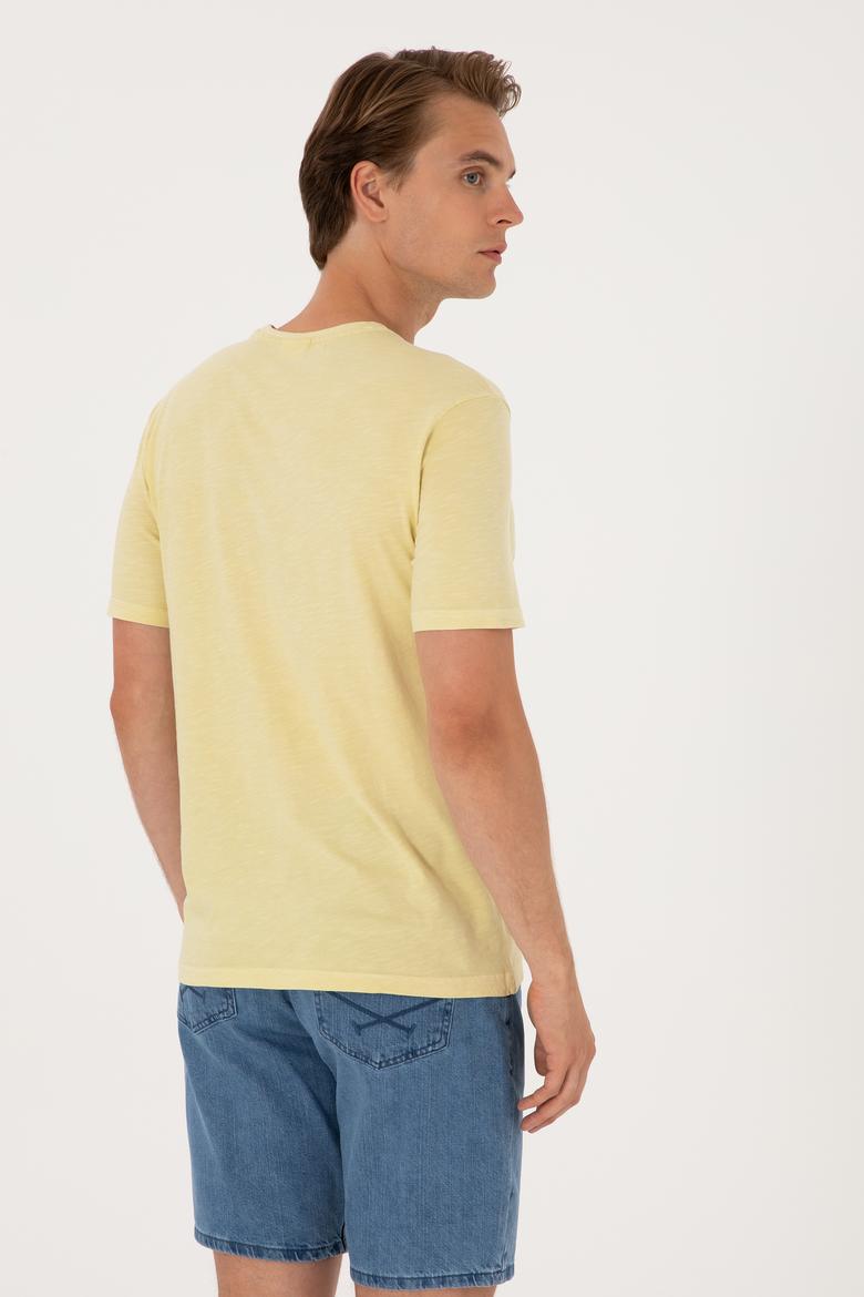 Erkek Açık Haki Basic Tişört - 50297987040