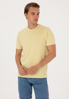 Erkek Açık Haki Basic Tişört - 50297987040