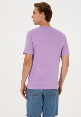 Erkek Lila Basic Tişört - 50297986017