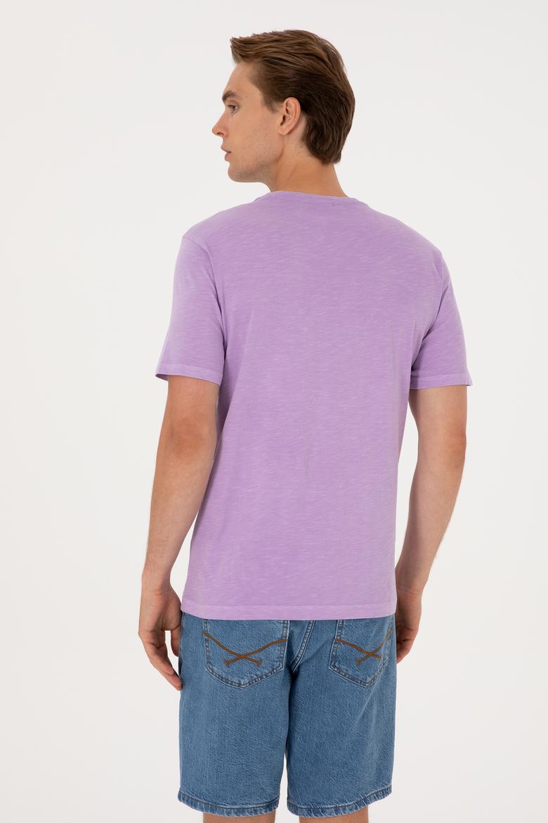 Erkek Lila Basic Tişört - 50297986017