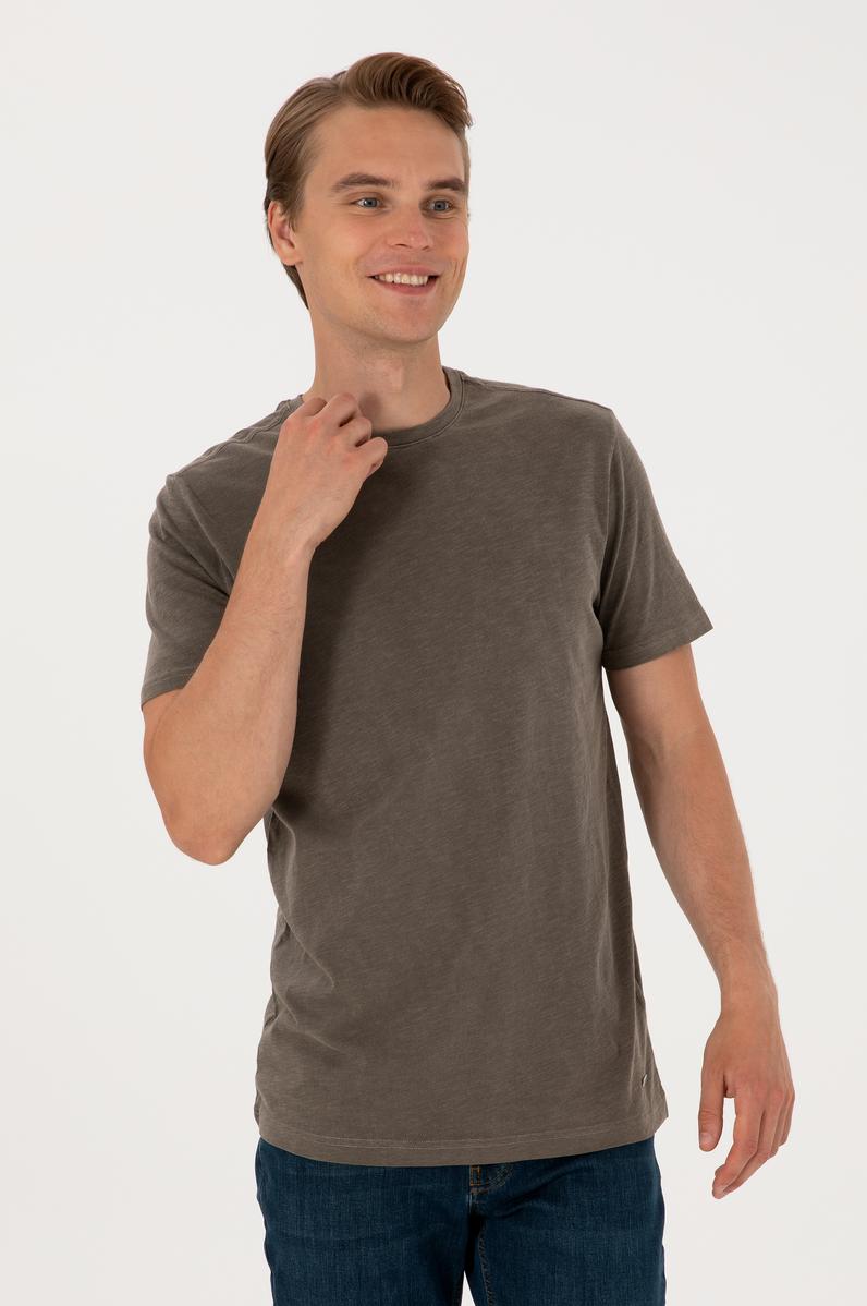 Erkek Vizon Basic Tişört