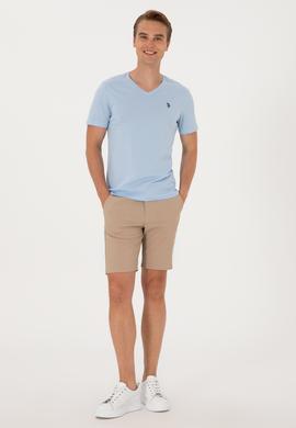 Erkek Açık Mavi Basic Tişört - 50297985036