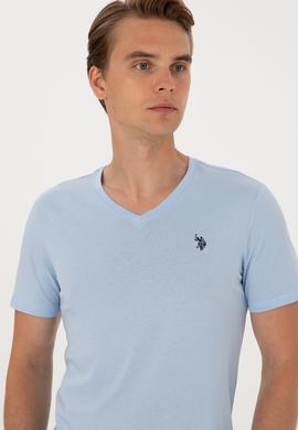 Erkek Açık Mavi Basic Tişört - 50297985036