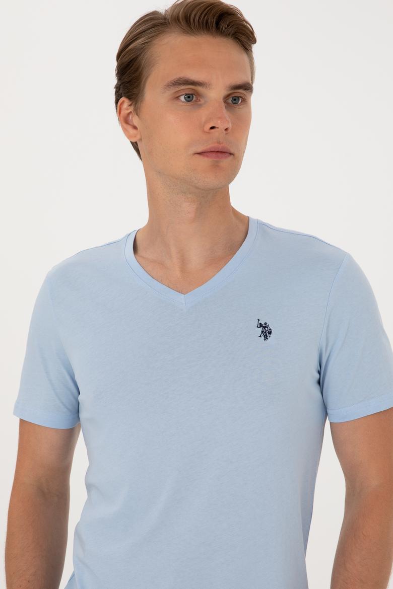Erkek Açık Mavi Basic Tişört - 50297985036