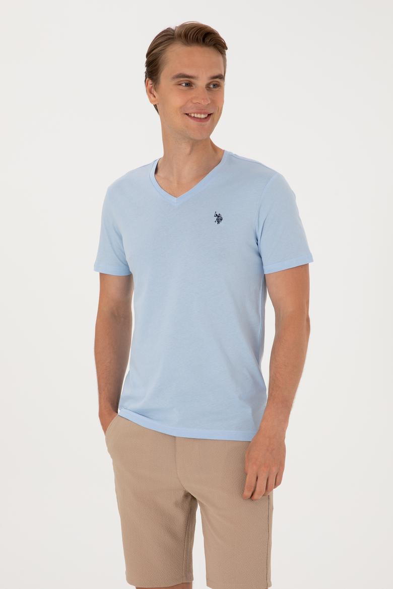 Erkek Açık Mavi Basic Tişört