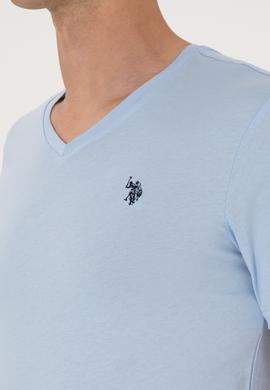 Erkek Açık Mavi Basic Tişört - 50297985036