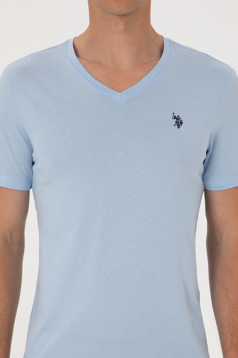 Erkek Açık Mavi Basic Tişört - 50297985036