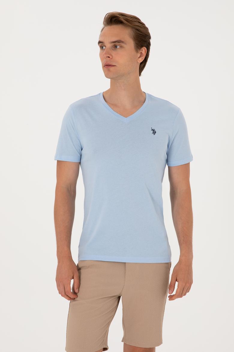 Erkek Açık Mavi Basic Tişört - 50297985036