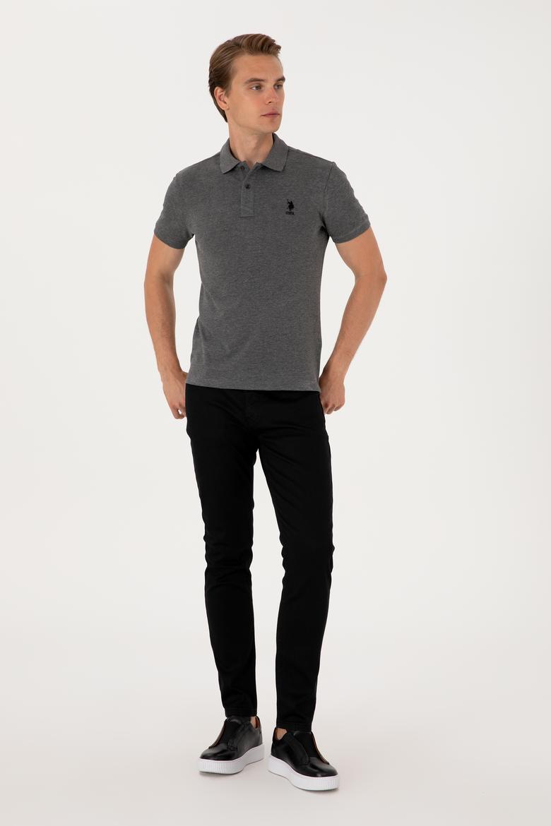 Erkek Antrasit Melanj Basic Tişört - 50298041021