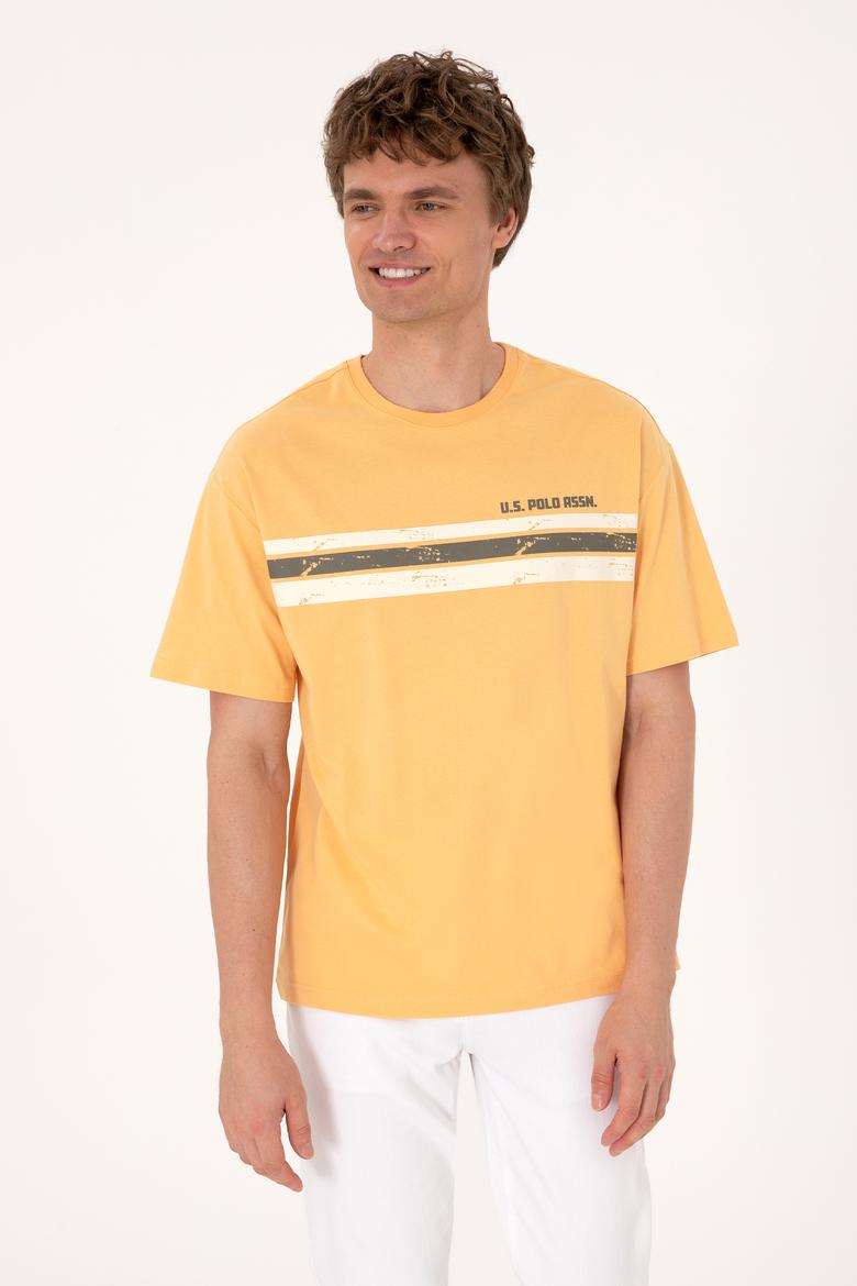 Erkek Comfort Fit Turuncu Bisiklet Yaka Tişört - 50306912029