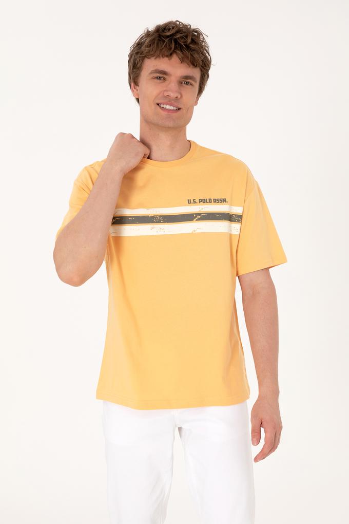 Erkek Comfort Fit Turuncu Bisiklet Yaka Tişört