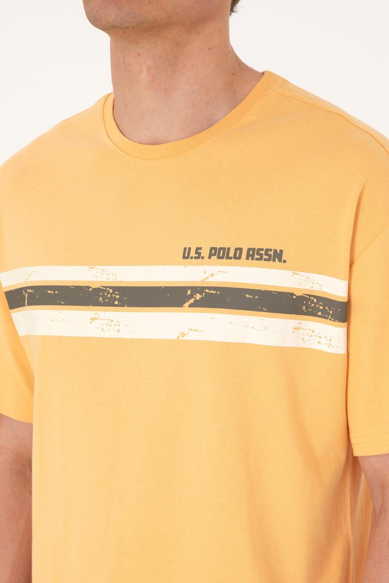 Erkek Comfort Fit Turuncu Bisiklet Yaka Tişört - 50306912029