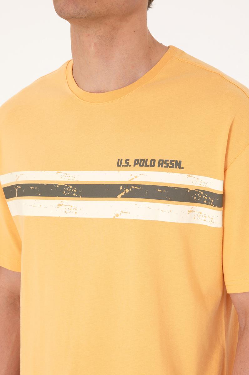 Erkek Comfort Fit Turuncu Bisiklet Yaka Tişört