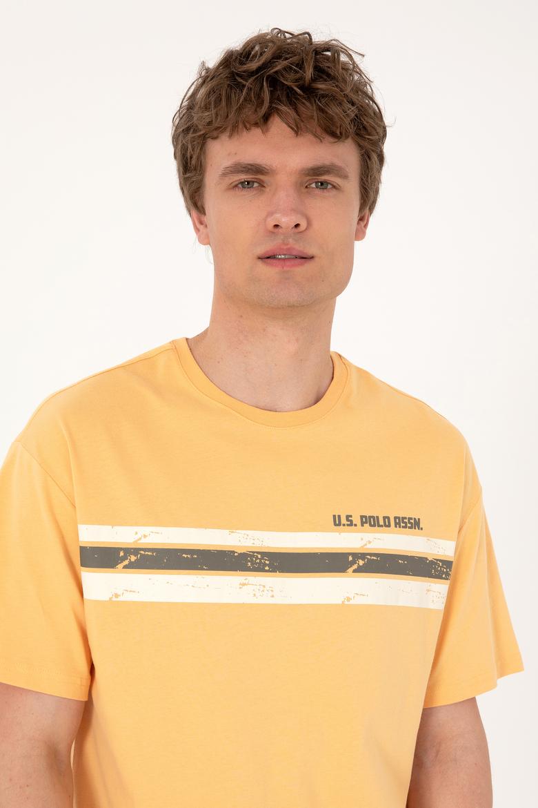 Erkek Comfort Fit Turuncu Bisiklet Yaka Tişört - 50306912029